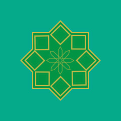 Simple geometric Islamic ornament vector, mosque wall decoration pattern, illustration