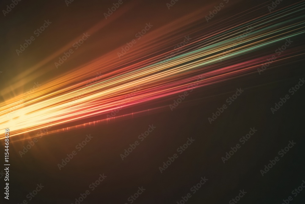 Aufkleber Colorful light streaks create a mesmerizing abstract display in dynamic motion. Generative AI