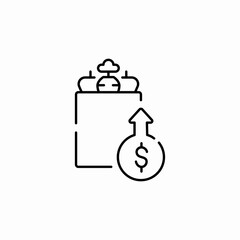 grocery prices ascending icon sign vector
