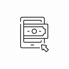 tablet money transfer icon sign vector