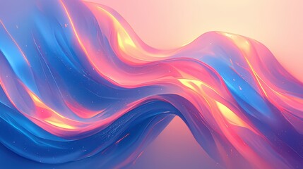 Obraz premium Abstract flowing waves in vibrant colors create a dreamy atmosphere.