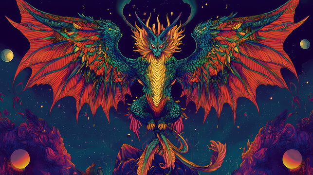 Majestic fusion: the draconian seraph. Draconian. Illustration