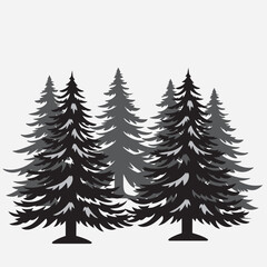 set of trees, christmas tree, fir tree