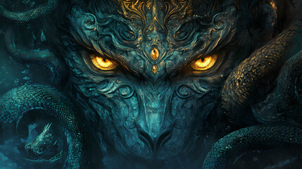 Draconian majesty: unveiling the ancient guardian. Draconian. Illustration