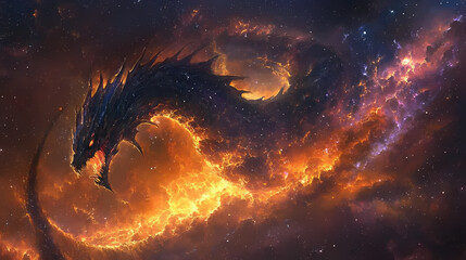 Draconian nebula. Draconian. Illustration