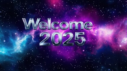 Futuristic Welcome Banner for 2025 Celebration