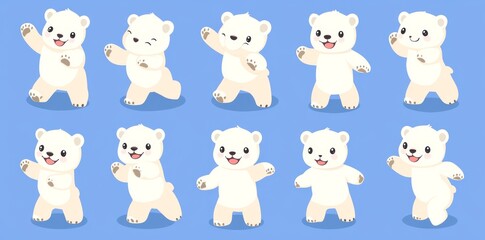 Polar bear teddy bear modern icon character cartoon doodle illustration