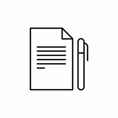paper text pen icon sign vector