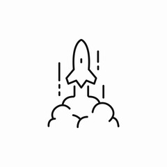 spaceship launch icon sign vector