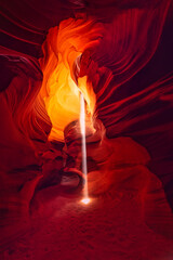 sunbeam in famous antelope canyon in arizona usa © emotionpicture