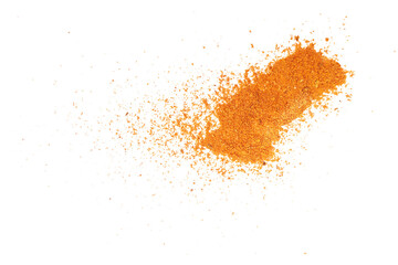 Spicy red chili powder on isolated background