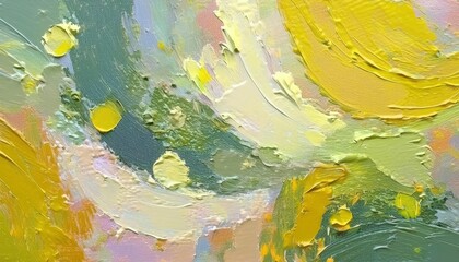 Obraz premium Bohemian Oil Paint Design with Unique Botanical Line Art in Soft Green and Reddish-Orange