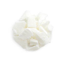 Soy wax isolated on white, top view