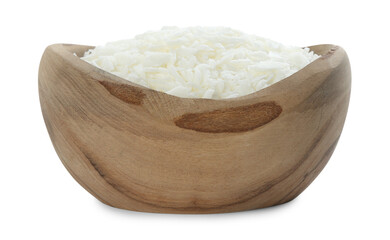 Soy wax in bowl isolated on white