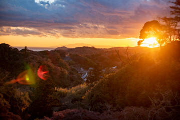 鎌倉2412　建長寺41　半僧坊　夕陽