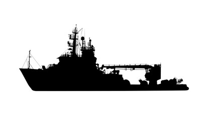Multipurpose offshore ship silhouette