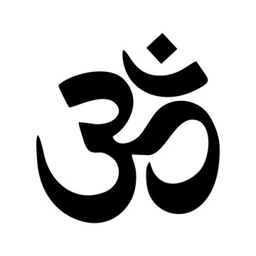 om symbol Hindu religious symbol on white background