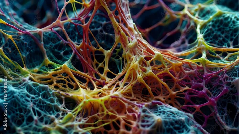 Poster abstract colorful network structure. ai.