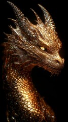 Obraz premium Golden Dragon: A Majestic Creature of Myth and Legend
