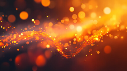 A vibrant molecular structure is showcased with a radiant orange glow, set against a blurred background, symbolizing scientific innovations and chemical dynamics. Brilliance. Illustration