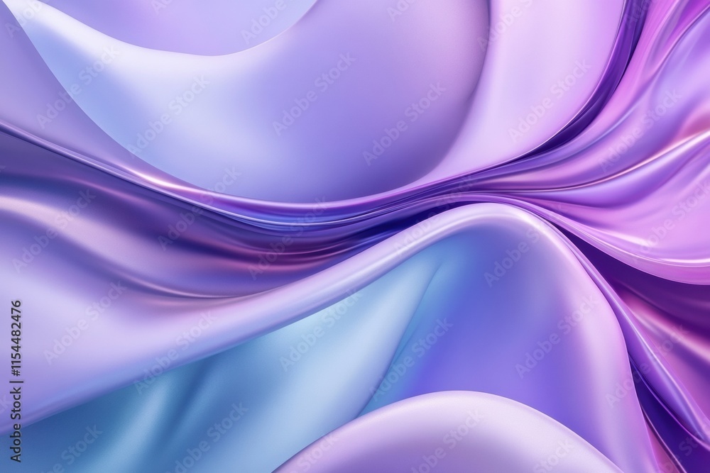 Leinwandbilder elegant flowing abstract 3d design with soft curves and gradients in purple and blue hues. generativ