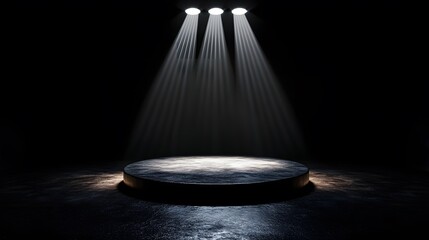 The empty stage with spotlight for photography background