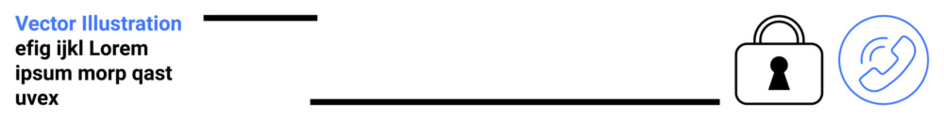 Fototapeta premium Connected call button linked to a lock icon, symbolizing secure communication. Ideal for online security, data protection, privacy, encryption, secure communication, cyber protection, website