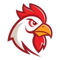 Chicken head mascot logo art illustration