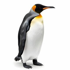 Fototapeta premium Realistic 3D Illustration of a Majestic Emperor Penguin on White Background