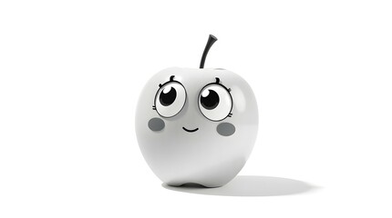 charming apple sketch in cartoon style on white for creative illustrations, branding, or merchandise