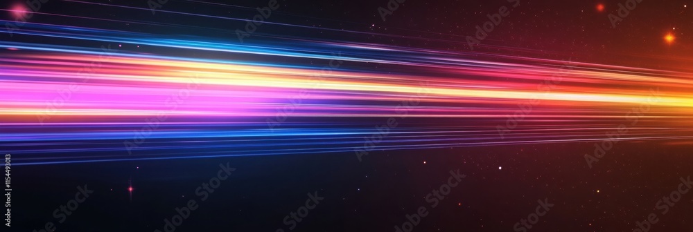 Poster colorful light streaks create an abstract design conveying movement and energy at night. generative 