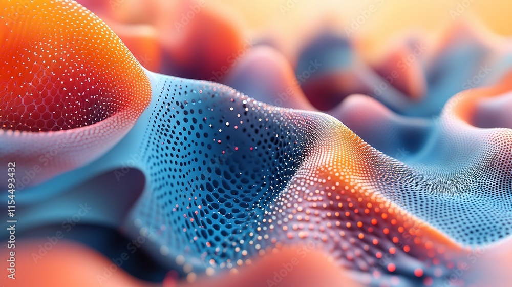 Poster dynamic colorful abstract waves digital art creation vivid textures futuristic environment close-up 