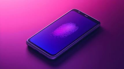 Smartphone Fingerprint 3D Illustration