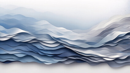Fototapeta premium Gradient Background with Sapphire Blue, Icy Silver, and White Fog