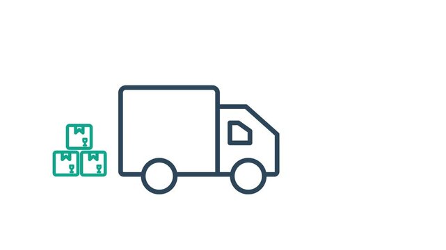 Delivery truck animated icon. animated  icon related to transportation, logistics. suitable for user interface, provide visual feedback and more