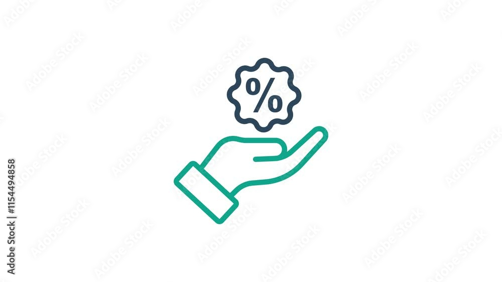 Poster offer animated icon. animated icon related to business. suitable for user interface, provide visual 