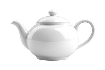 white porcelain teapot isolated on white background