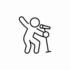 stage singing microphone icon sign vector