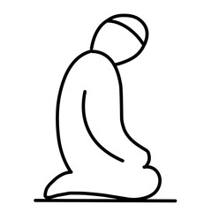 Man muslim prayer icon