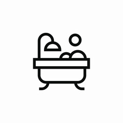 bathtub bathroom icon sign vector