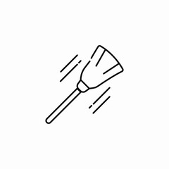 flying broom icon sign vector