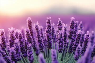 Tranquil Lavender Field Background Rows