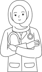doctor outline coloring printable worksheet