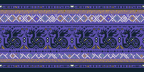 traditional thai painting tribal seamle pattern
