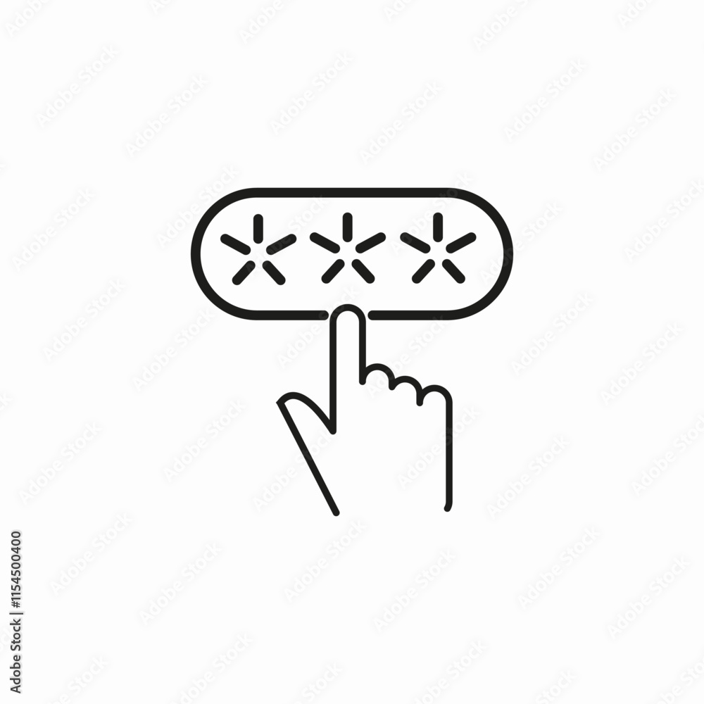 Poster password click icon sign vector