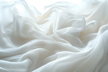 Fototapeta premium Soft White Fabric Drape. Elegant and Delicate.