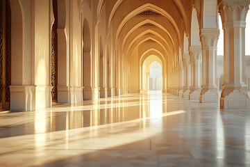 Stunning Mosque Interior, Golden Light