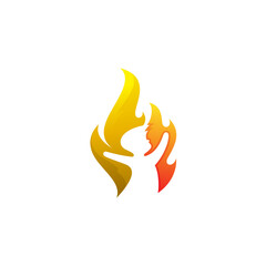 Children logo with flame design vector, danger icons
