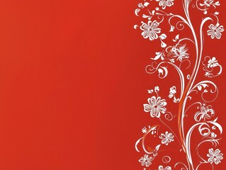 Bold red background featuring delightful border decorations