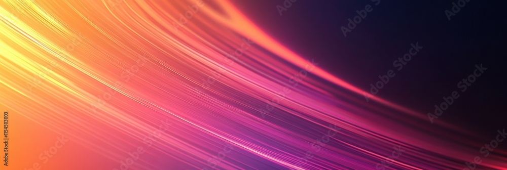 Aufkleber Colorful abstract light streaks creating vibrant waves in a mesmerizing display of movement and energy at twilight. Generative AI